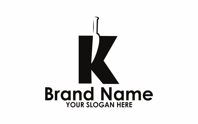letter k knife logo template original
