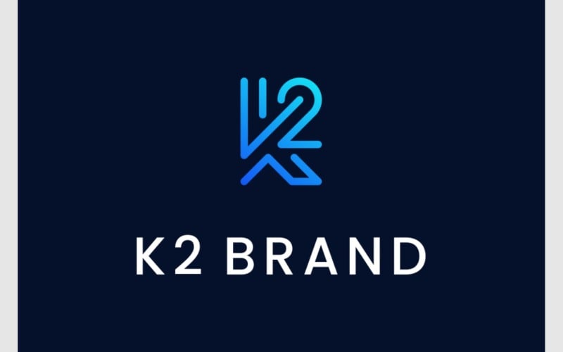letter k k initials simple logo original