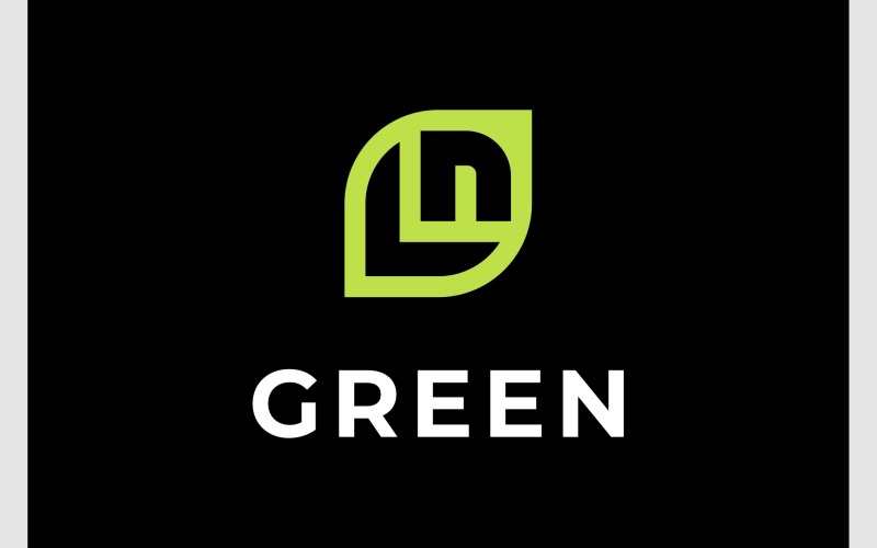 letter l n leaf green fresh logo original
