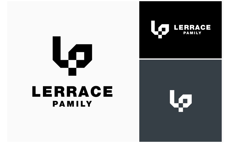 letter lp monogram geometric logo original