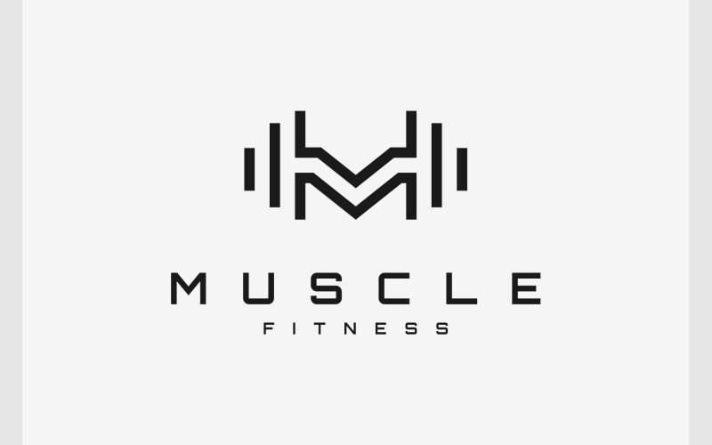 letter m barbell fitness logo original