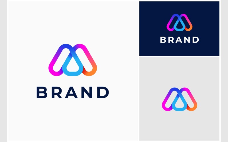 letter m colorful gradient logo original