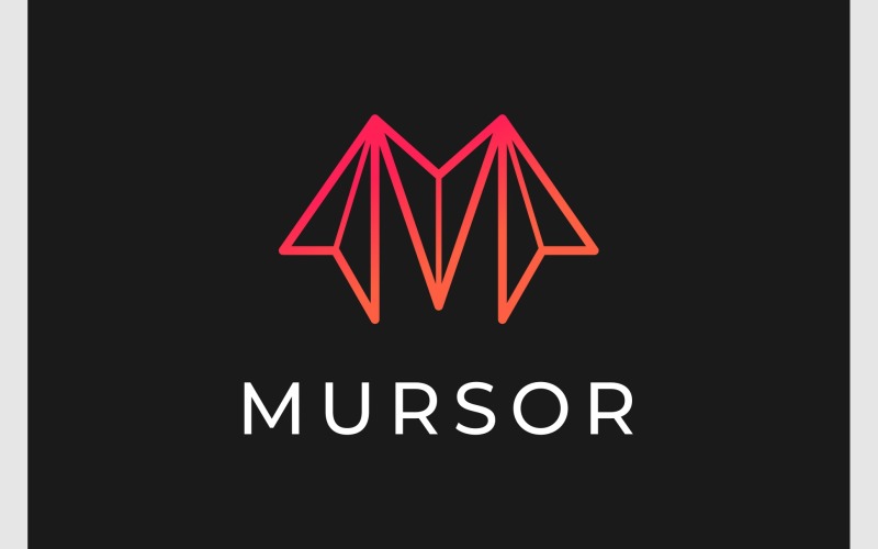 letter m cursor arrow simple logo original