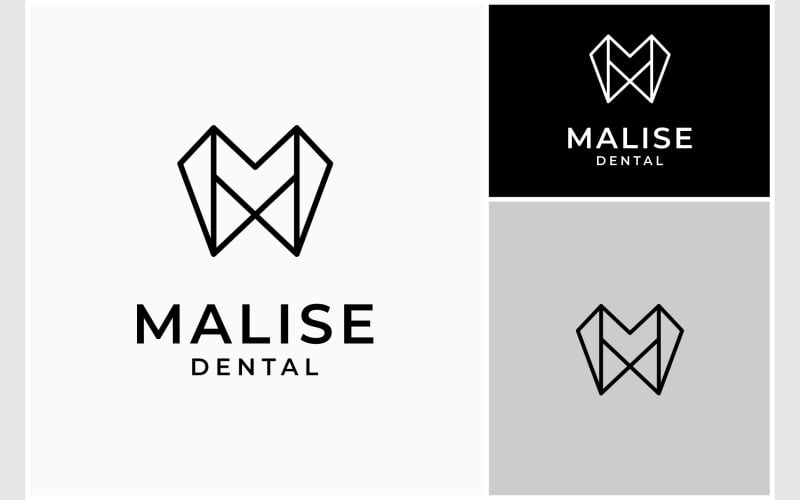 letter m dental minimalist logo original