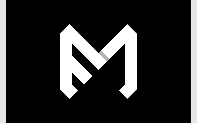 letter m e monogram geometric logo original