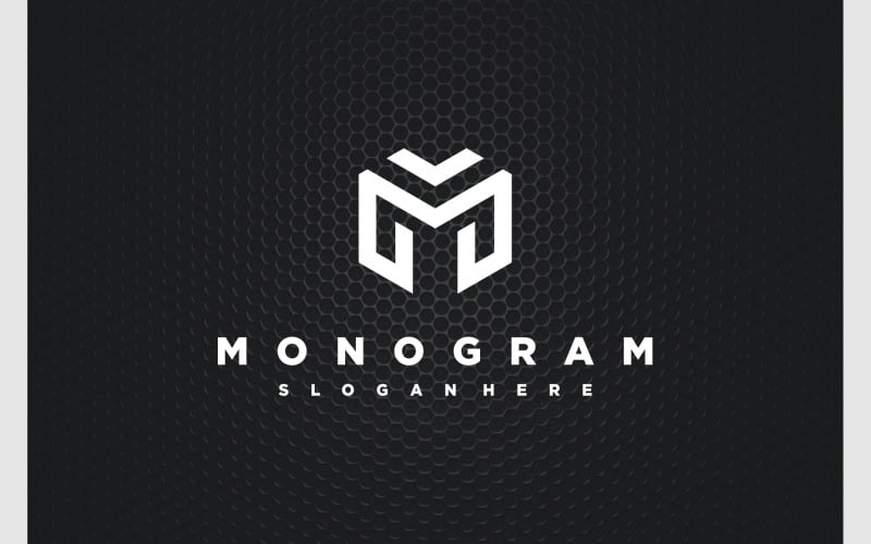 letter m geometric monogram logo original