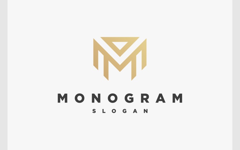 letter m gold luxury monogram logo original