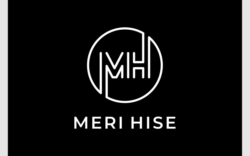 letter m h circle minimalist logo original