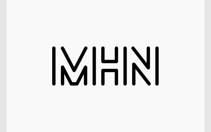 letter m h n monogram logo original