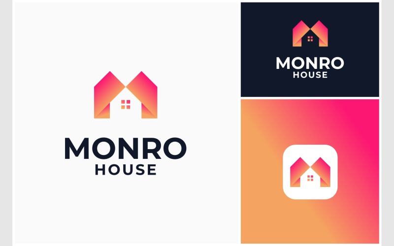letter m home house colorful logo original
