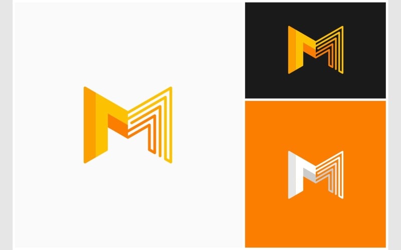 letter m initial modern colorful logo original