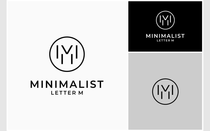 letter m initials minimalist circle logo original