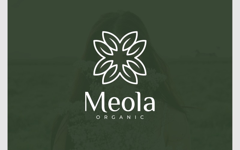 letter m leaf decoration logo original
