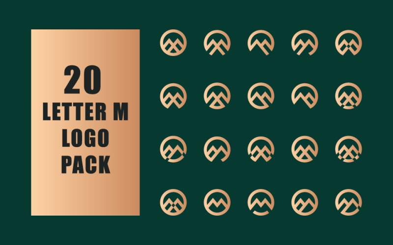 letter m logo maker pack template original