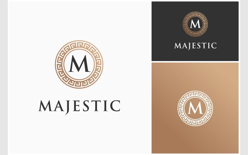 letter m luxury greek frame logo original
