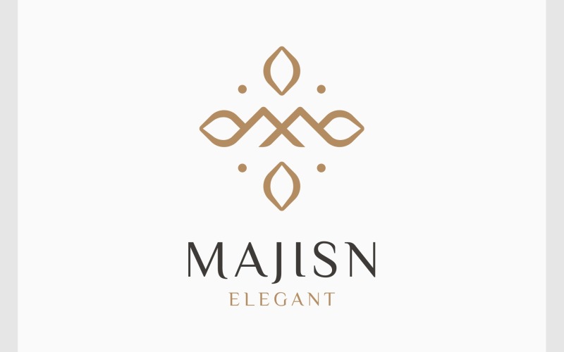 letter m luxury leaf decorative logo original