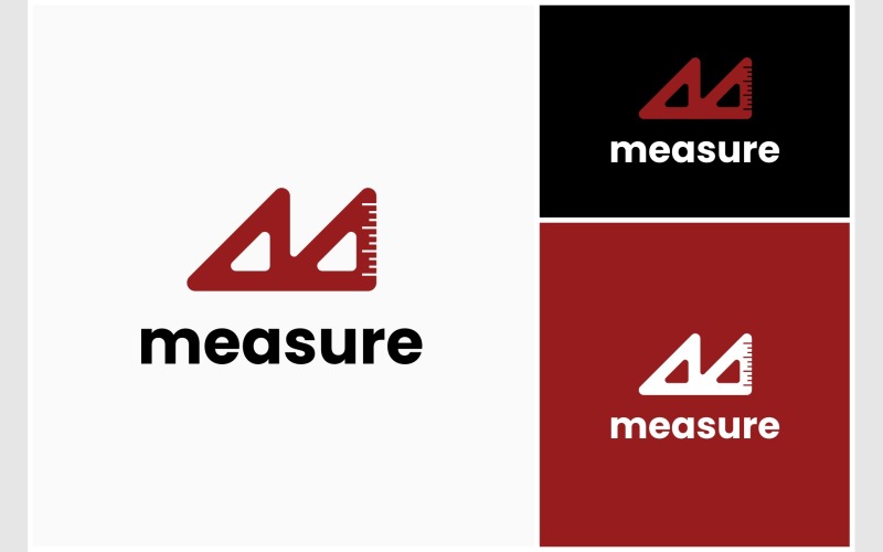 letter m measurement ruler logo original