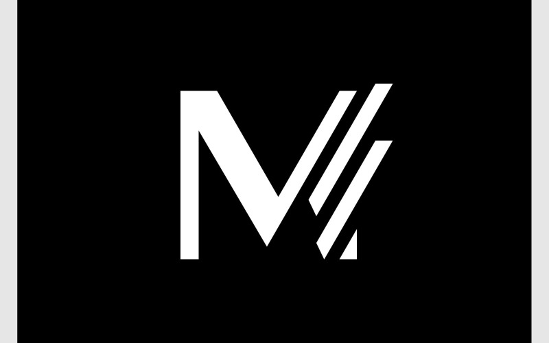 letter m minimalist digital technology logo original