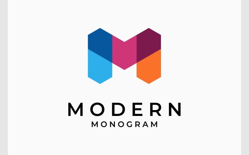 letter m modern monogram logo original