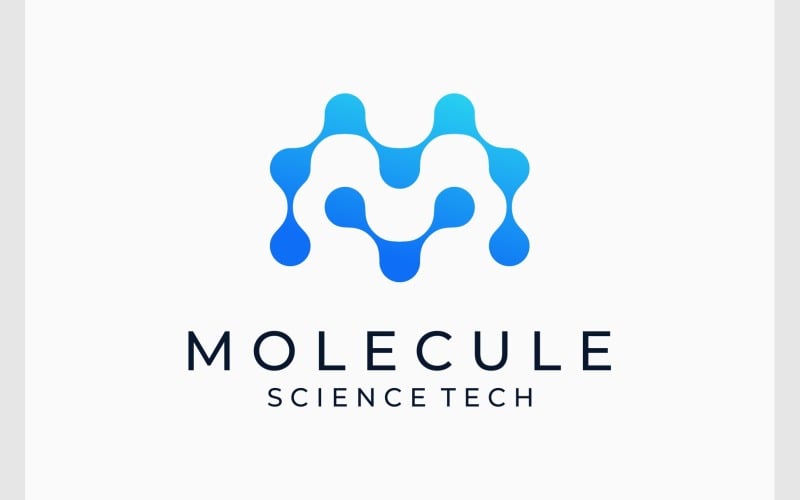 letter m molecule science tech logo original
