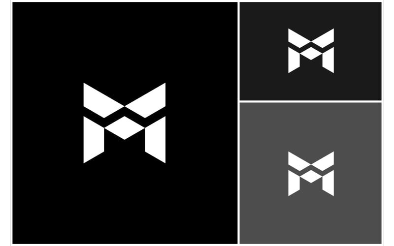 letter m monogram geometric modern logo original