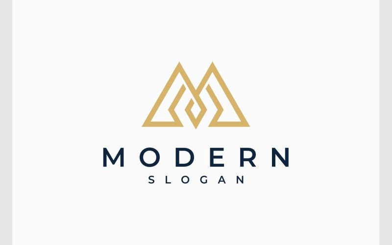letter m monogram geometric simple logo original