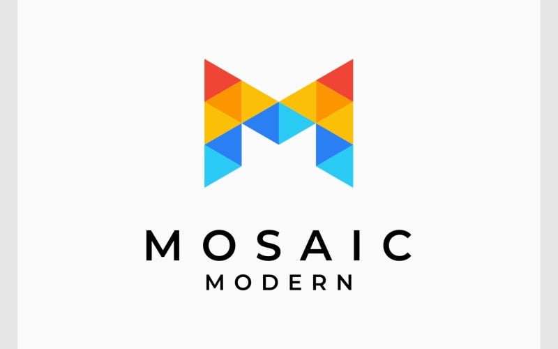 letter m mosaic modern logo original