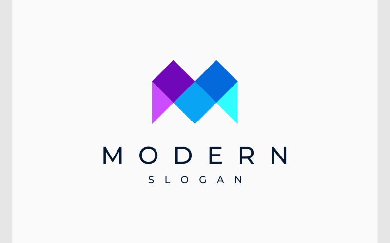 letter m mosaic modern monogram logo original