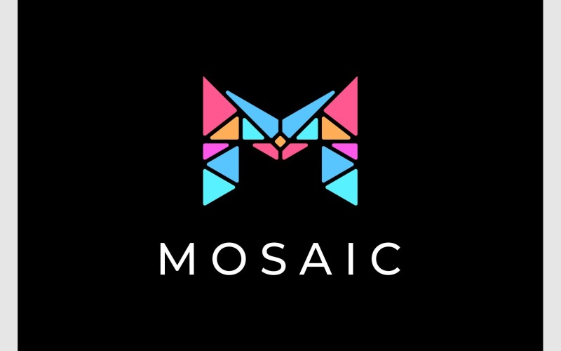 letter m mosaic pattern logo original