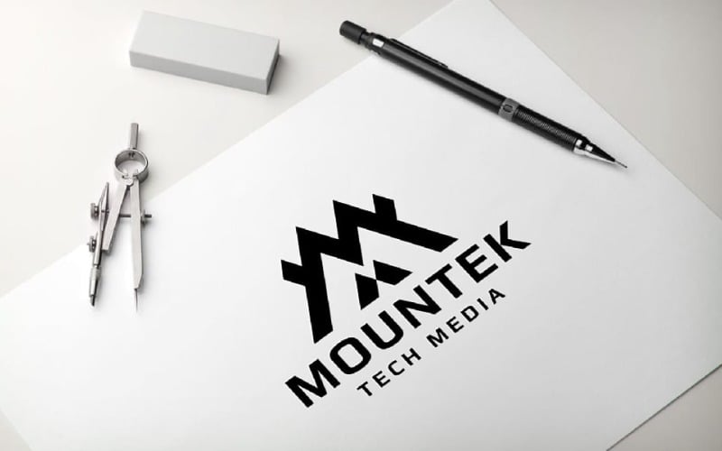 letter m mountain logo pro template original