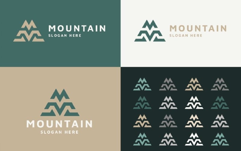 letter m mountain logo template original