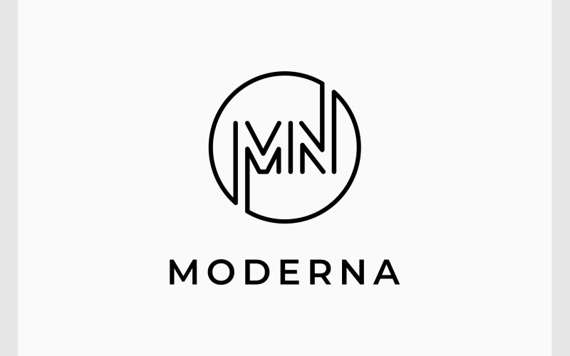 letter m n circle minimalist monogram logo original