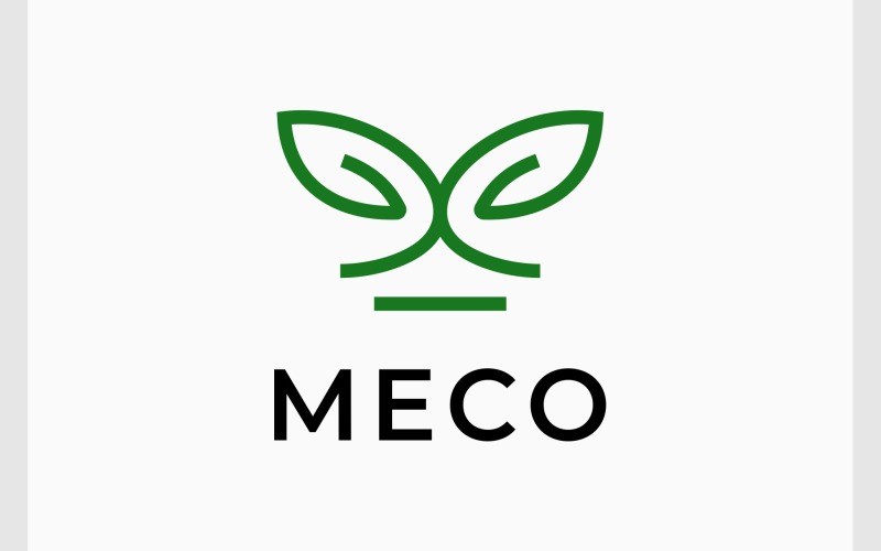 letter m plant leaf natural logo original