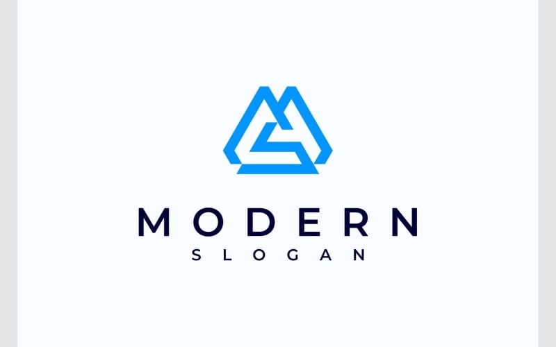letter m s modern geometric logo original