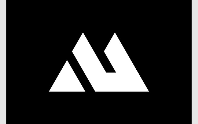 letter m u mountain hill simple logo original