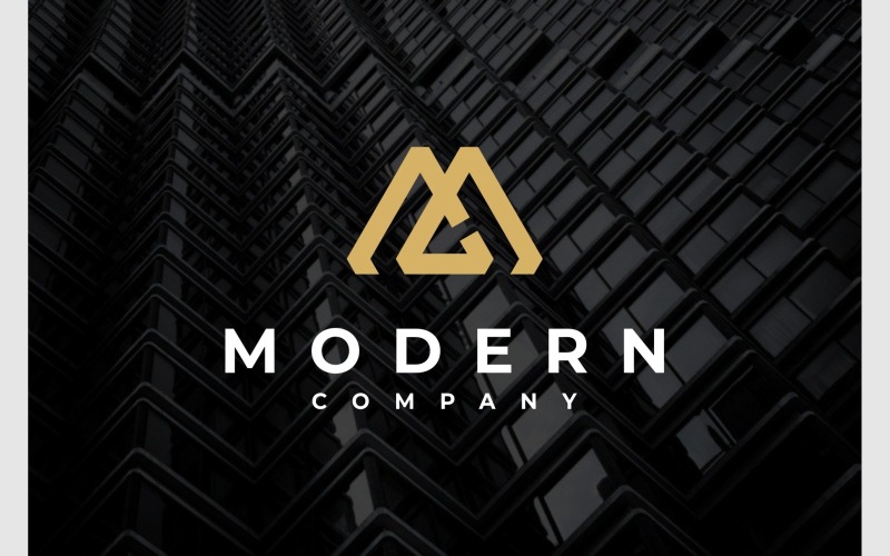 letter mc cm modern geometric logo original