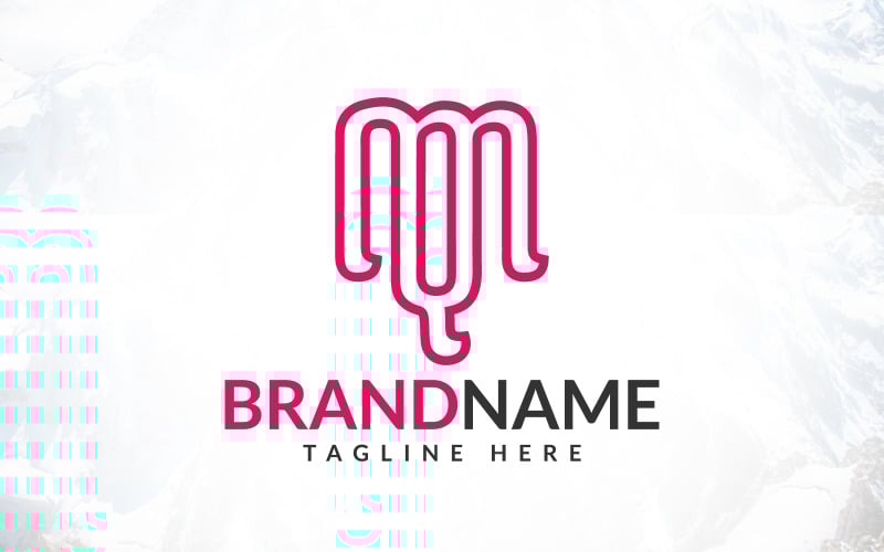 letter mq or qm logo design original
