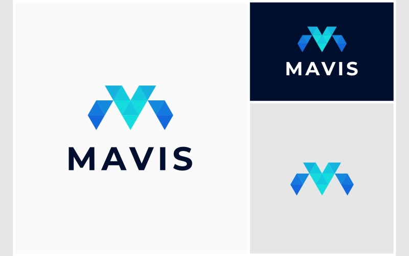 letter mv vm mosaic modern logo original