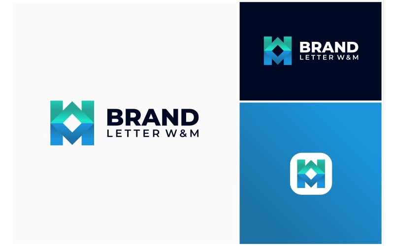 letter mw initial modern logo original