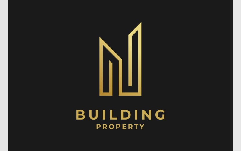 letter n building apartment logo original