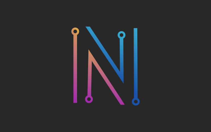 letter n connection logo template original