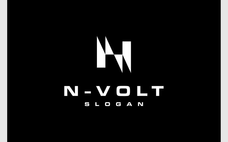 letter n electric volt energy logo original