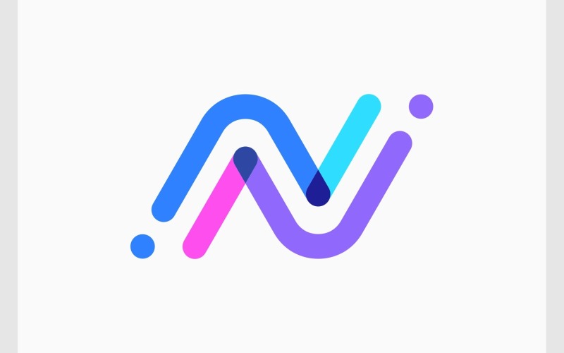 letter n line modern colorful logo original