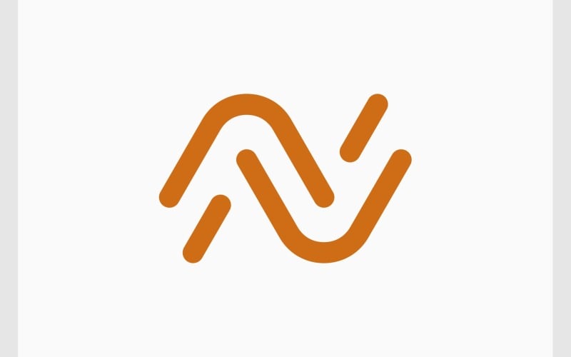 letter n line solution tech logo original