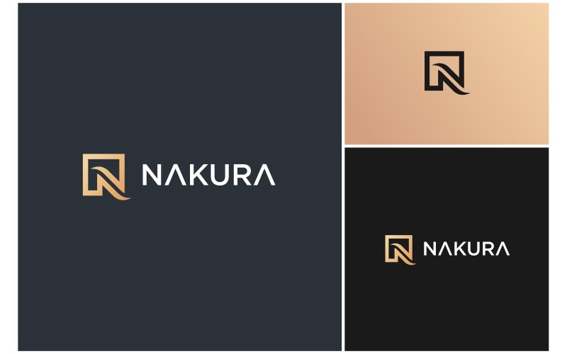 letter n luxury square logo original