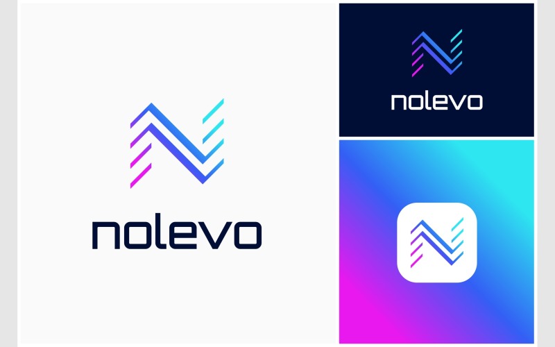 letter n modern futuristic logo original