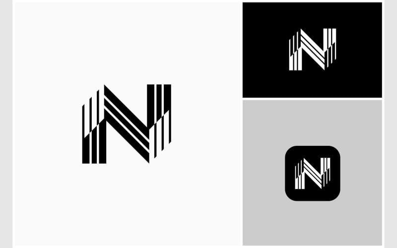 letter n modern geometric creative logo original