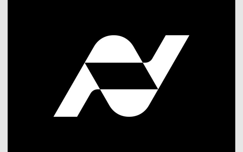 letter n modern geometric logo original
