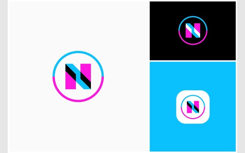 letter n overlap color logo original
