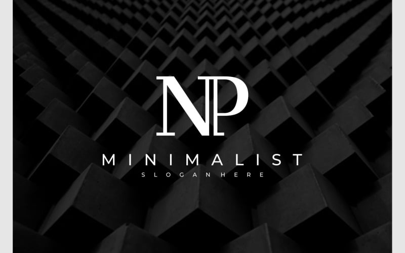 letter n p minimalist monogram logo original